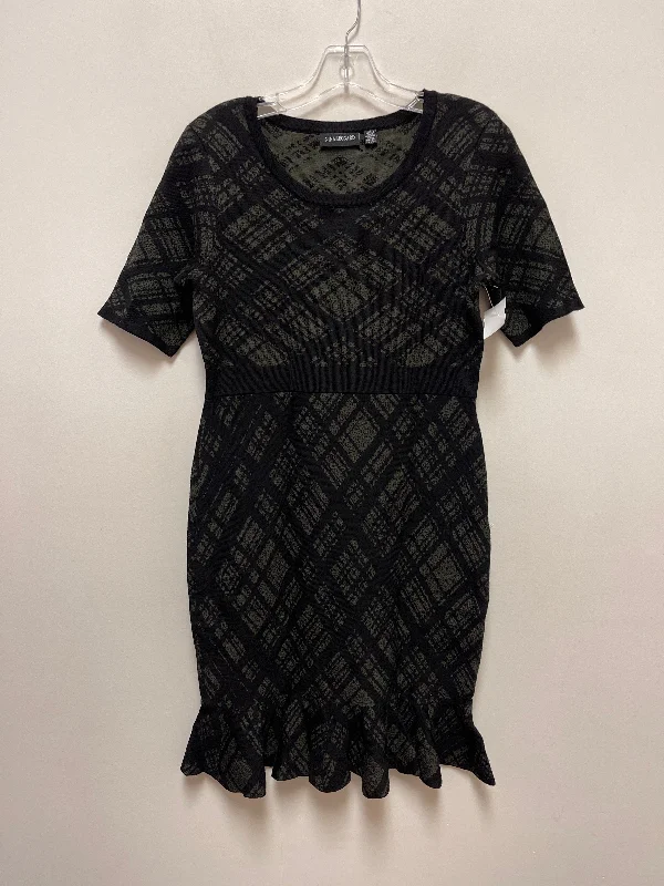 Dress Casual Midi By Nina Leonard In Black & Green, Size: S