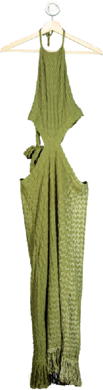 LELE Santanyi Mallorca Green Halter Neck Dress UK 10