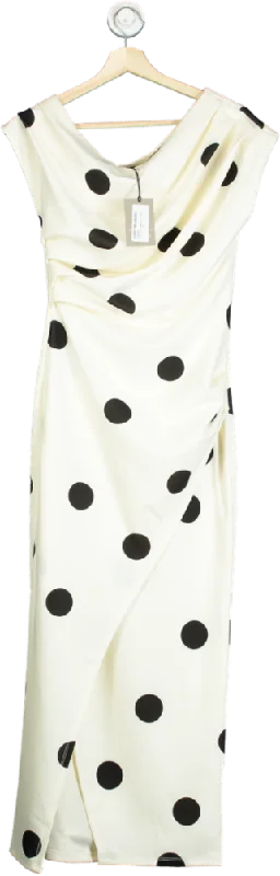 River Island White Polka Dot Dress UK 6