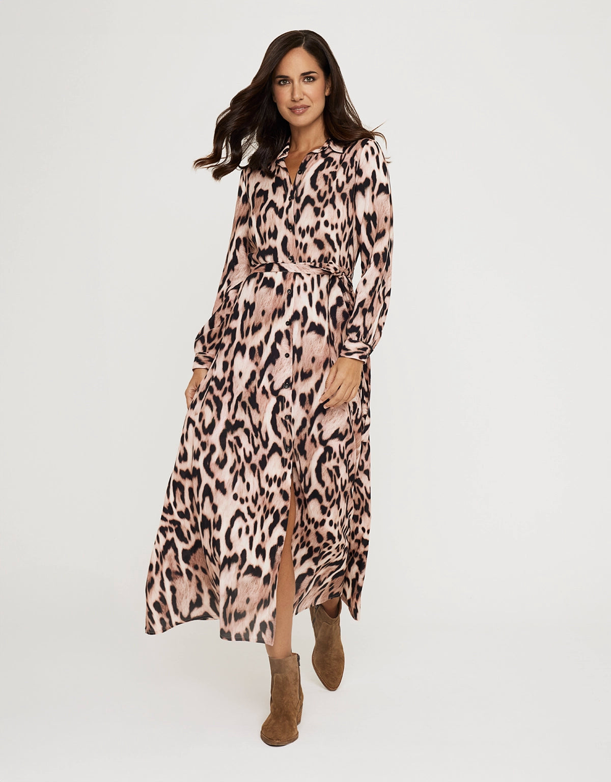 Vestido Largo Animal Print - Leormin