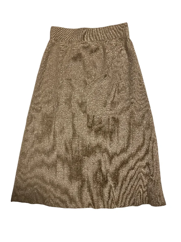 Skirt Midi By Banana Republic In Gold, Size: Xs