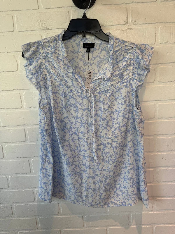 Top Short Sleeve By Talbots In Blue & White, Size: Lp