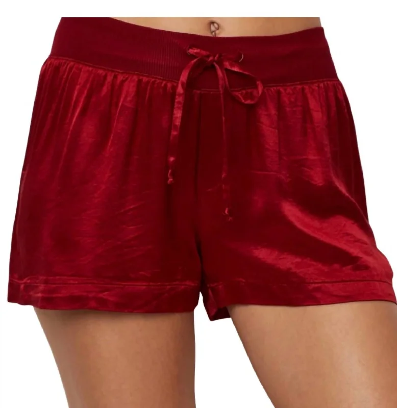 Mikel Satin Boxers In Red