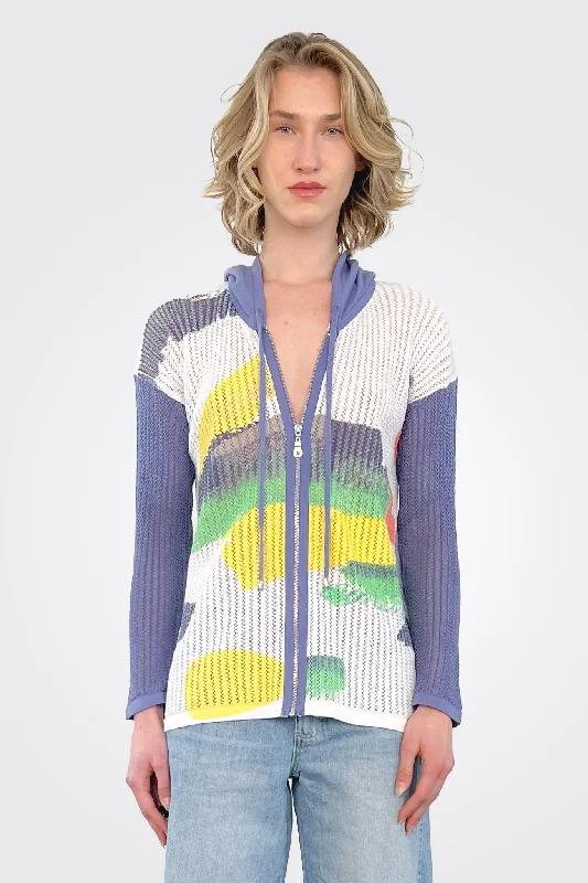 Collage Zip Up Hoodie - Multi