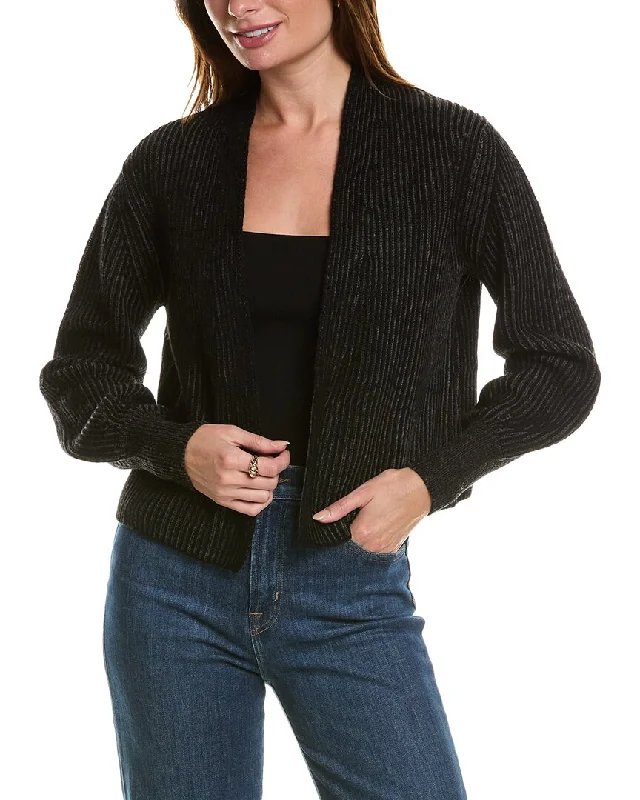 Forte Cashmere Plaited Wool & Cashmere-Blend Cardigan