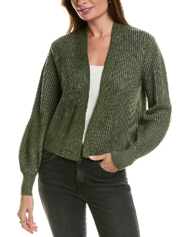 Forte Cashmere Plaited Wool & Cashmere-Blend Cardigan