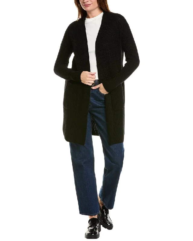 Forte Cashmere Rib Long Wool & Cashmere-Blend Cardigan