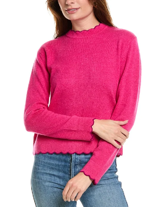 Forte Cashmere Scallop Edge Boxy Cashmere Sweater