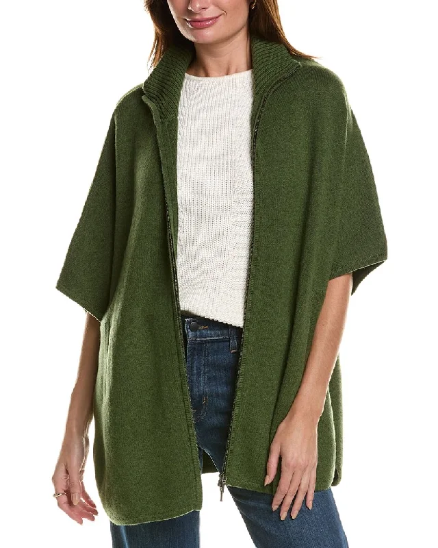 Forte Cashmere Zip Mock Wool & Cashmere-Blend Cardigan