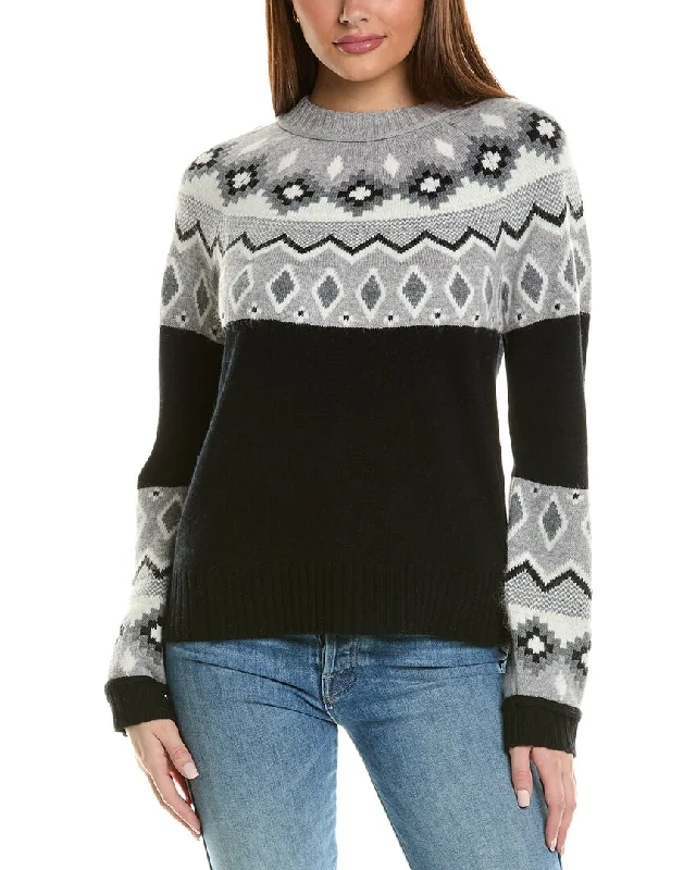 Hannah Rose Fairisle Wool, Angora & Cashmere-Blend Sweater