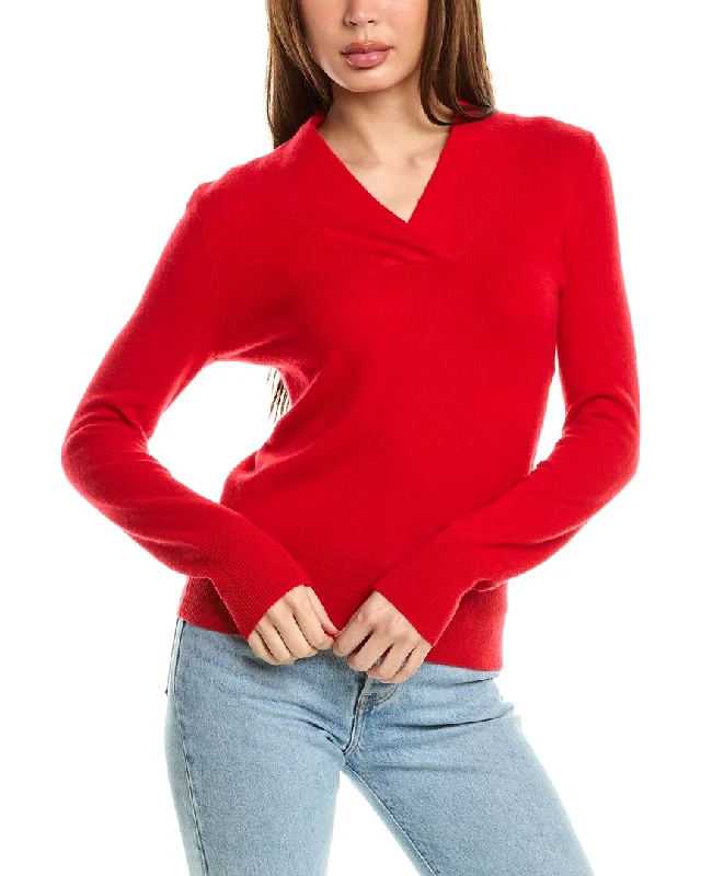 InCashmere Cross Neck Cashmere Sweater