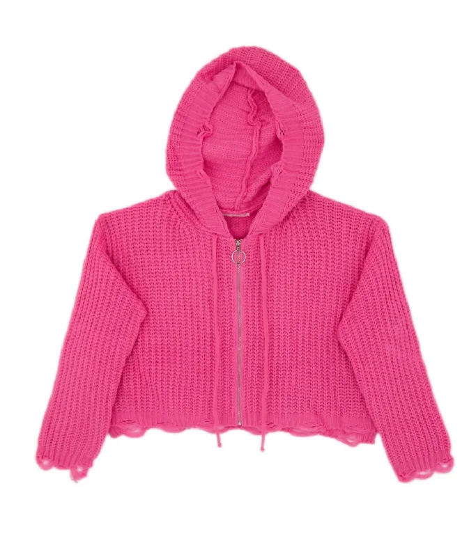 Iris Zip Hoodie In Hot Pink