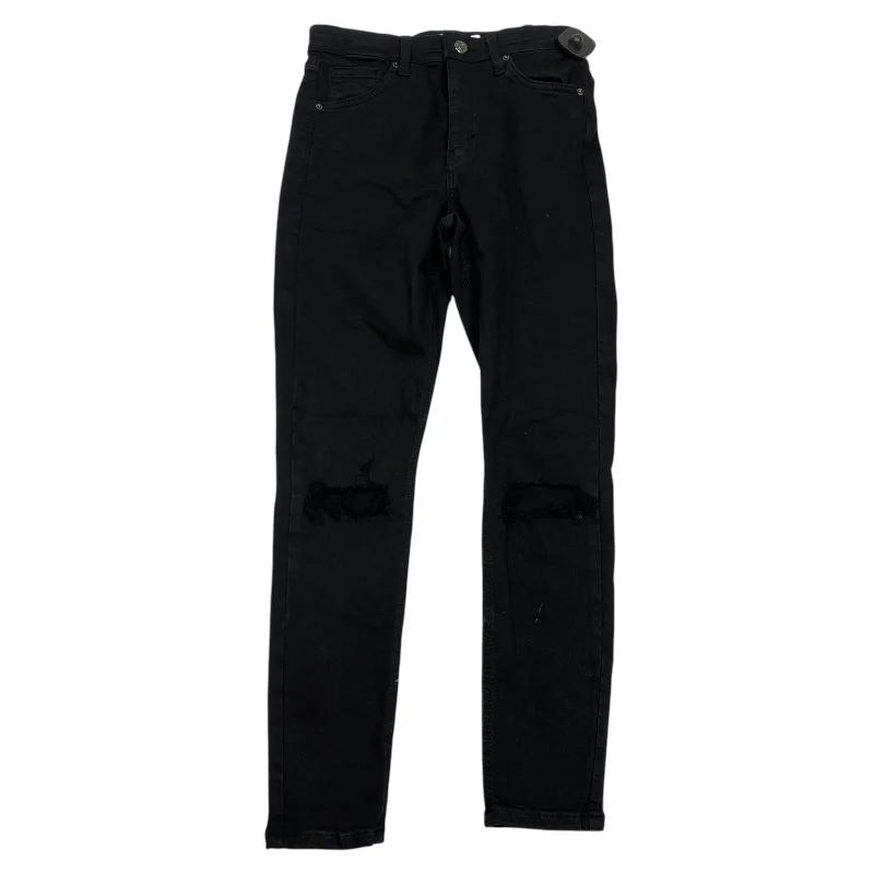 Jeans Skinny By Topshop In Black Denim, Size: 6