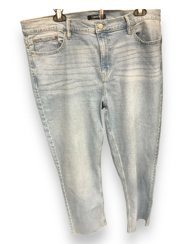 Jeans Straight By Calvin Klein In Blue Denim, Size: 16