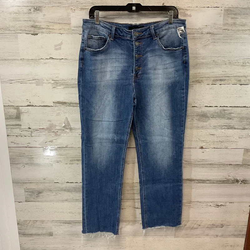 Jeans Straight By Risen In Blue Denim, Size: 14