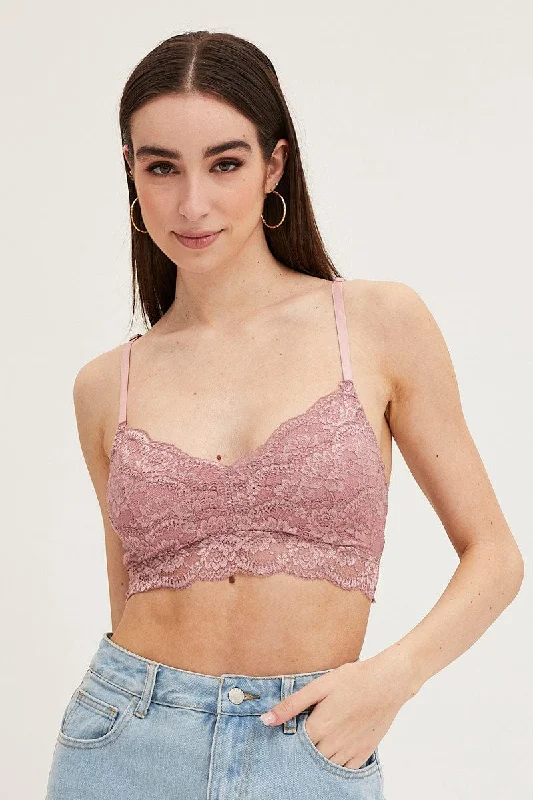 Pink Bralette Lace