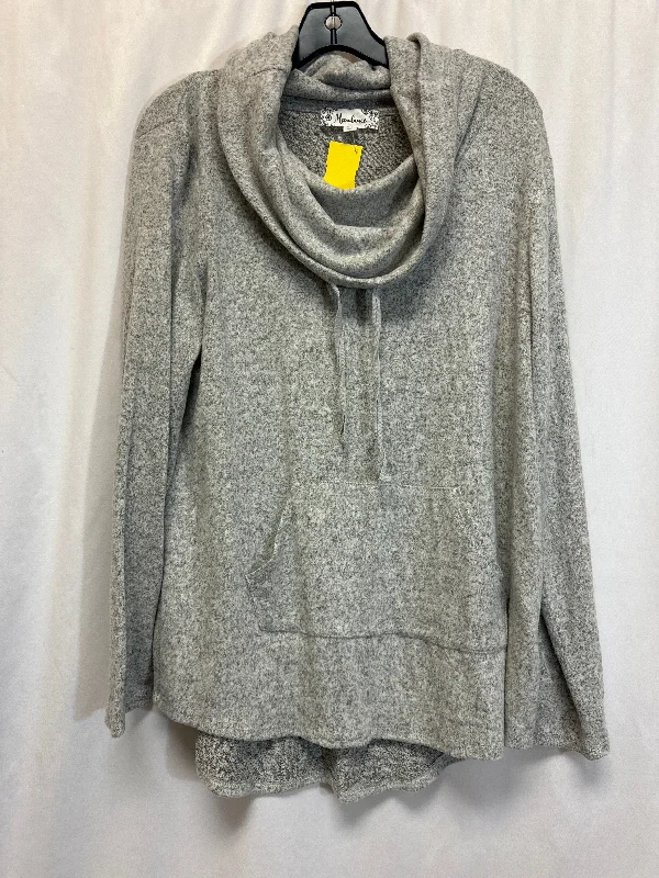 Top Long Sleeve By Clothes Mentor In Grey, Size: Xl