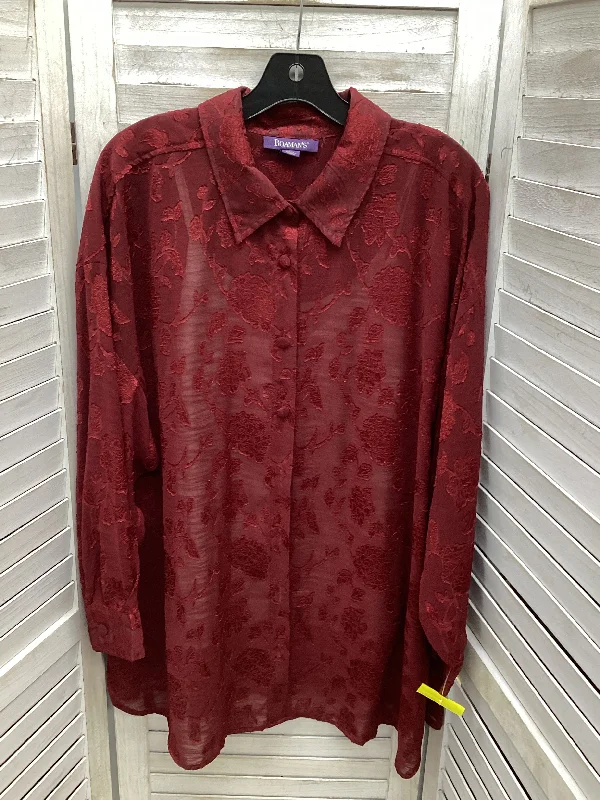 Top Long Sleeve By Romans In Red, Size: 18