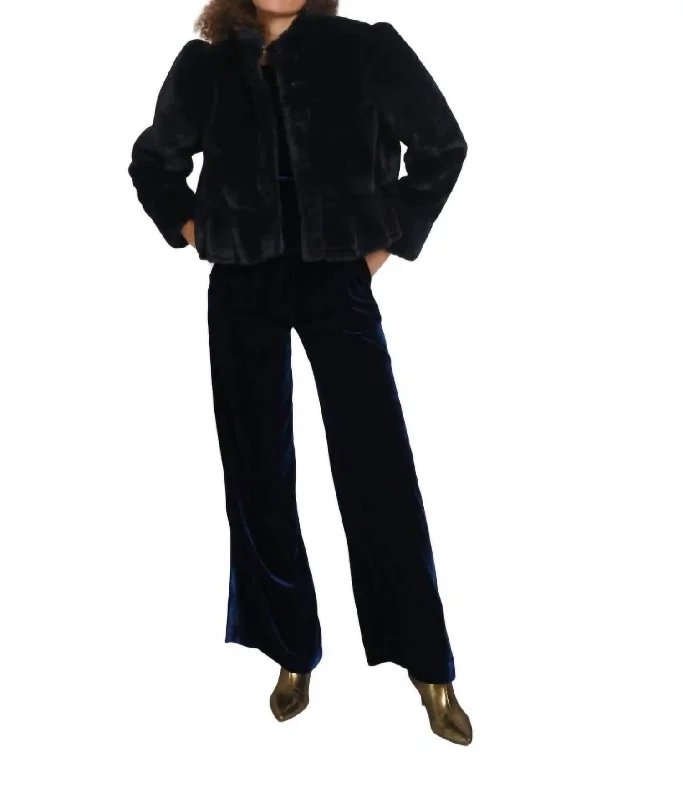 Frankie Fur Jacket In Navy Fur