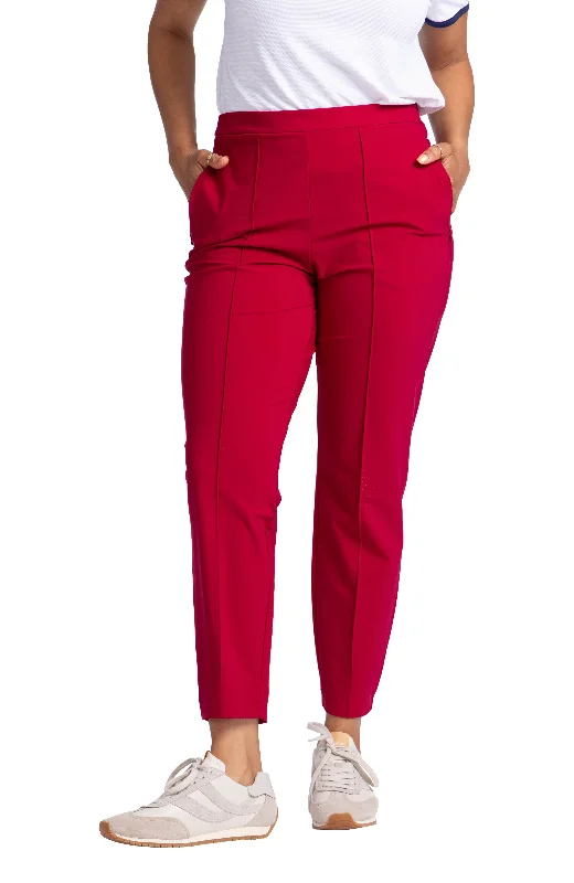 Tailored Crop Golf Pants - Bordeaux Red