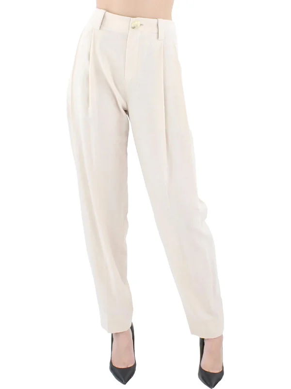 Womens Wool High-Waisted Trouser Pants